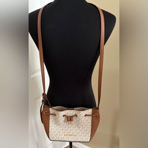Michael Kors Tan and Cream Crossbody Bag
